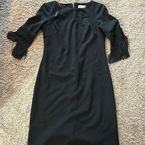 Black fringe sleev size 2 calvin Klein dress